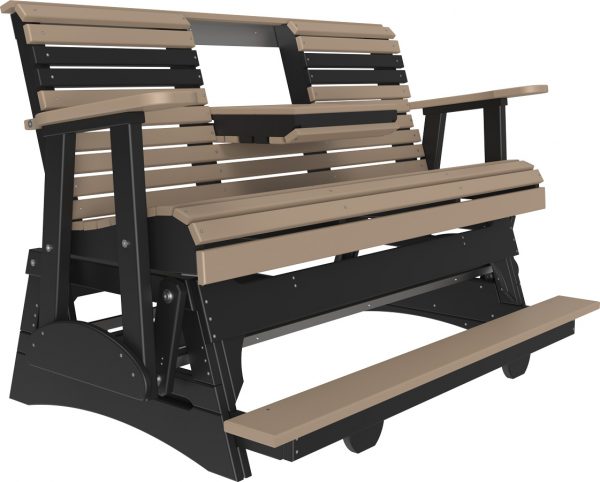 5' plain balcony glider weatherwood:black